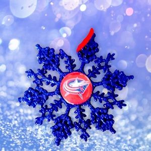 Columbus BLUE JACKETS Hockey Handmade Snowflake Ornament *NEW*